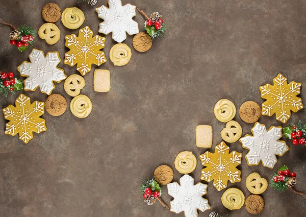 Lebkuchen Weihnachten Leckere Hausgemachte Lebkuchen Weihnachten Selbst Gebackene Lebkuchen Blick — Stockfoto