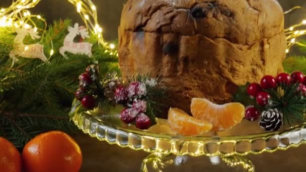 木製の背景にクリスマス自家製ジンジャーブレッドクッキー クリスマス自家製ケーキ — ストック動画