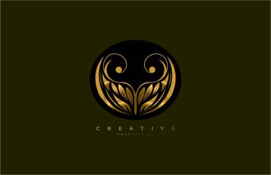 Altın Güzellik Yuvarlak Logogramı Serpti