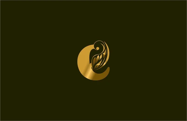 Golden Beauty Floresce Asas Logograma — Vetor de Stock
