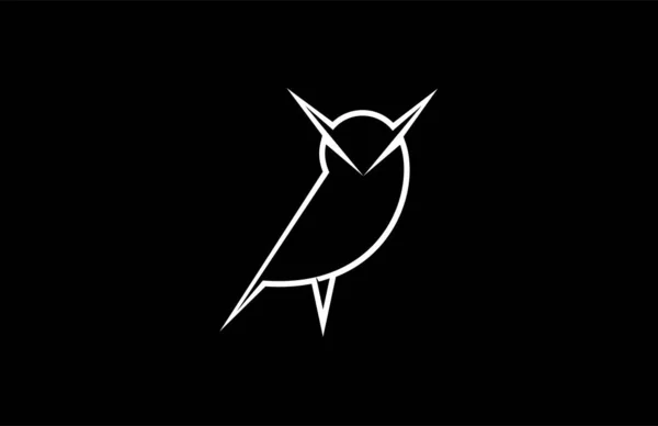 Stylish Sharp Owl Logo Design Vector Illustration — Stock Vector