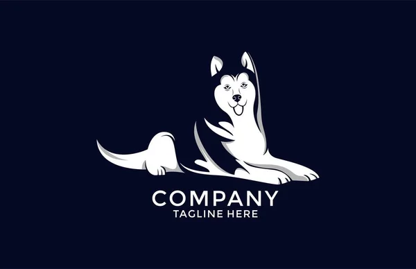 マスコット漫画犬アラスカマラメデザインベクトルイラスト — ストックベクタ