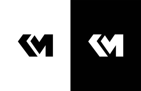 Simple Bold Initial Vector Logogram Schwarz Weiß — Stockvektor