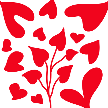 Tuhaf Kırmızı Kalpler Aşk Ağacı