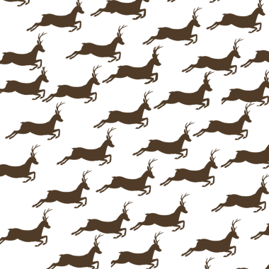 Zarif Kahverengi Geyik Siluetleri Kusursuz Desen