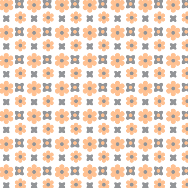 Hafif Şeftali ve Gri Çiçek Tekrarlama Şablonu