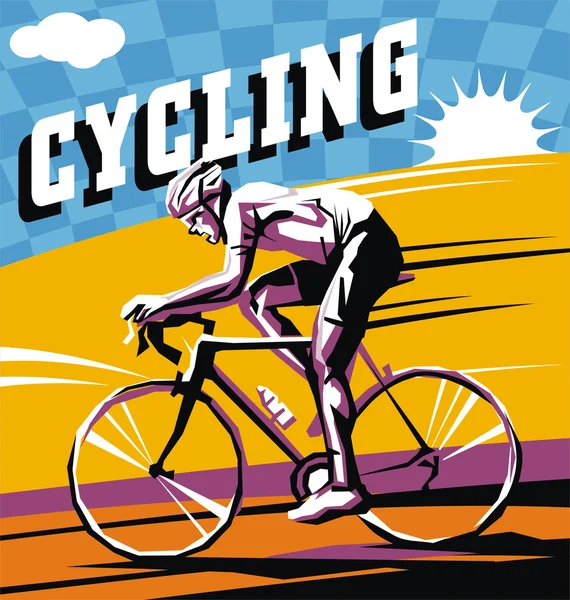 Colorido bicicleta ciclismo vector cartel Vectores De Stock Sin Royalties Gratis
