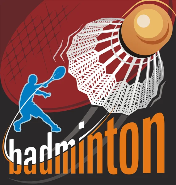 Poster-Vektor für Badminton — Stockvektor