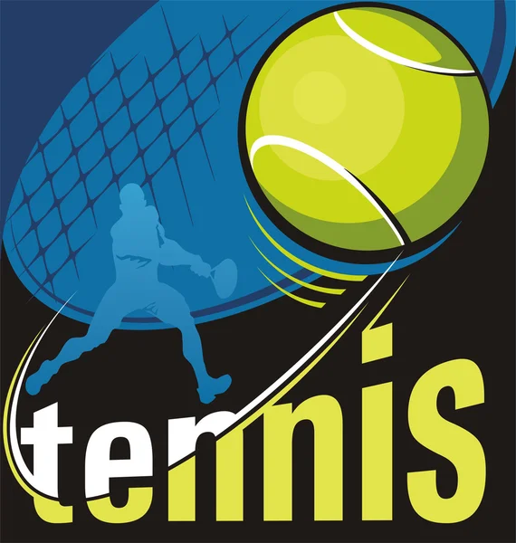 Tenis vector cartel — Vector de stock