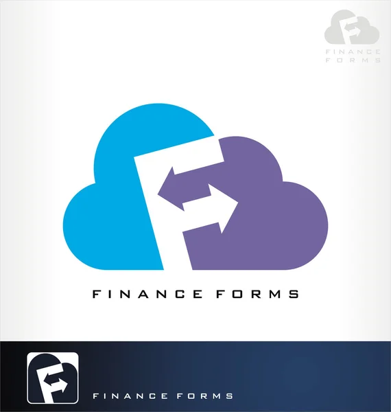 Cloud forms vector logo — Stock Vector
