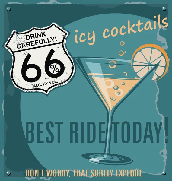 Cocktail beverage poster vector, promozione cocktail — Vettoriale Stock