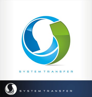 Sistem transfer logo vektör veya exchange simgesi