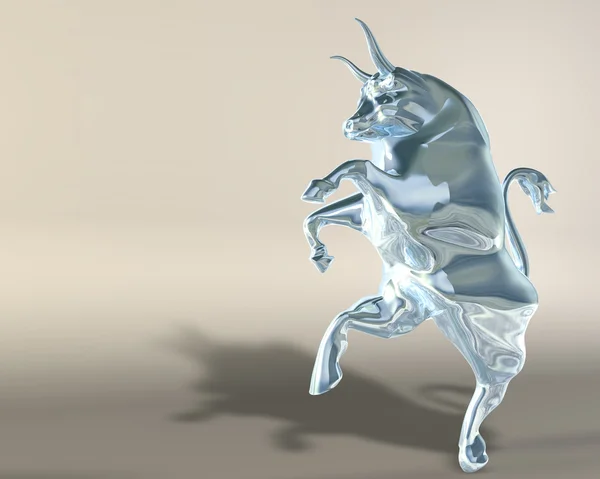 Rampant glass bull — Stock Photo, Image