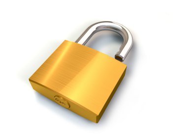 Beyaz arkaplanda asma kilit