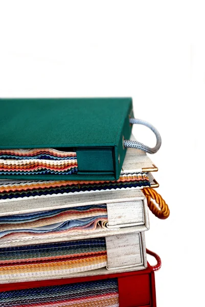 Skládaný textilní vzorníky — Stock fotografie