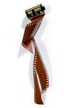 filmi oynatın beyaz arka plan üzerinde 35mm