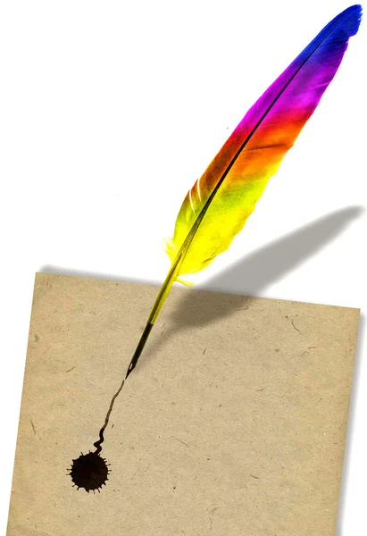 색된 깃털 펜 — 스톡 사진