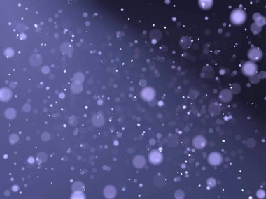 Havada yüzen kar tanelerinin bulanık mavi arkaplanı