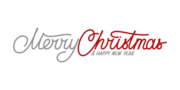 Kézzel írt Merry Christmas And Happy New Year Betűtípus Lettering Vector Illustration — Stock Vector