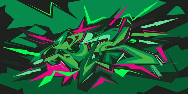 Grünes abstraktes Wort ermöglicht Graffiti-Stil Schrift Schrift Schrift Vektor Illustration Kunst — Stockvektor
