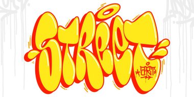 Soyut Hip Hop Graffiti Stili Sözcükler Sokak Sanatçısı İllüstrasyon Sanatı