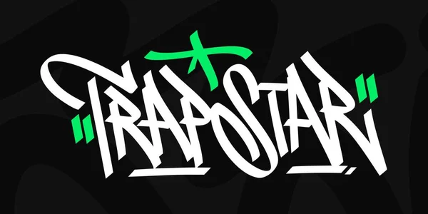 Abstracto Hip Hop Escrito a Mano Urbano Graffiti Estilo Palabras Trampa Estrella Vector Ilustración Arte — Vector de stock