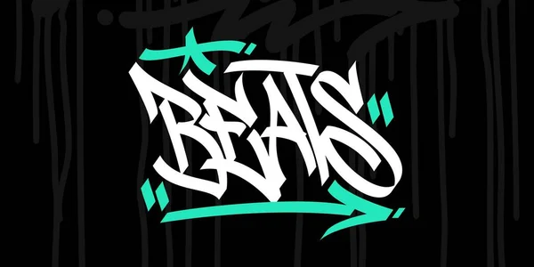 Hip Hop Hand Written Urban Graffiti Style Word Beats Vector Illustration Calligraphy Art — Stock Vector