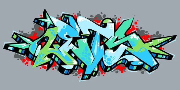 Outdoor Abstract Urban Graffiti Street Art Word Lets Lettering Vector Illustration Art — Stock Vector