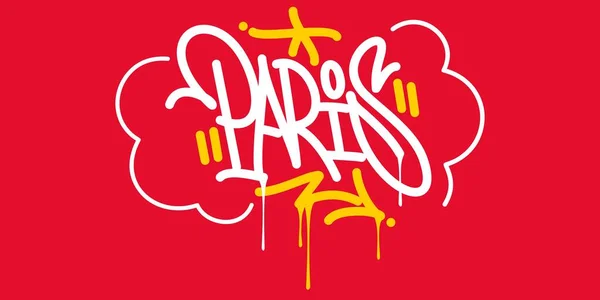 Flat Paris Abstract Hip Hop Urban Hand Written Graffiti Style Vector Illustration Calligraphy Art — стоковий вектор