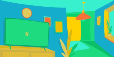 Soyut Renkli Geometrik Oda Uzay Vektörü Resmetme Arkaplan Sanatı