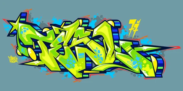 Abstraktes Urban Graffiti Street Art Wort Tesl Schrift Vektor Illustration Kunst — Stockvektor