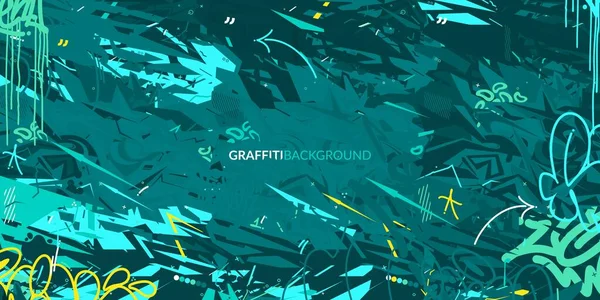 Renkli Soyut Düz Kentsel Sokak Sanatı Graffiti Stili Vektör İllüstrasyon Sanat Şablonu