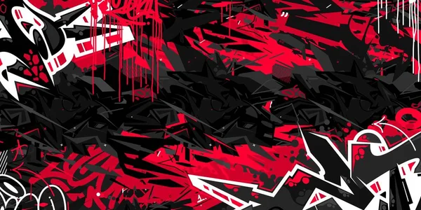 Темно чорний абстрактний плоска урбаністична вулиця мистецтво графіті стиль Векторні ілюстрації шаблон фон мистецтво — стоковий вектор
