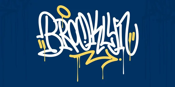 Abstrakt Hip Hop Hand Geschrieben Urban Street Art Graffiti Stil Wort Brooklin Vector Illustration Art — Stockvektor