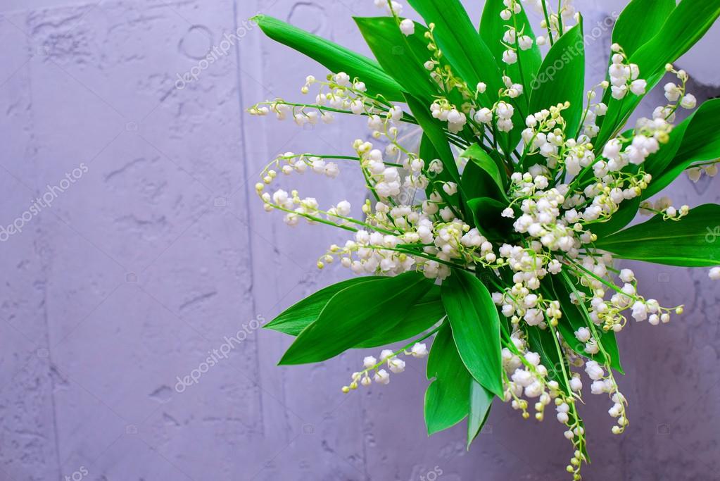 Un bouquet de petites fleurs blanches du muguet \u2014 Photo