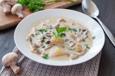 plaka vejetaryen mantar çorbası