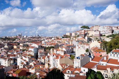 Lisbon, Portekiz - Ekim 2015: Lizbon güzel cityscape