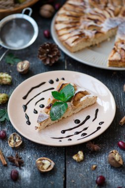 dilim taze elma ile ev yapımı elma kek