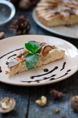 dilim taze elma ile ev yapımı elma kek