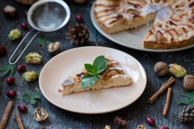 dilim taze elma ile ev yapımı elma kek