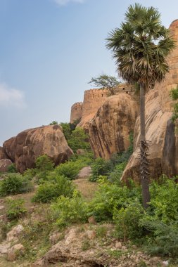Thirumayam fort surlarının köşesi.