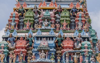 Gopuram Kottaiyur detay Shiva tapınağında.