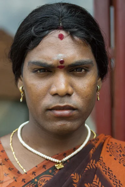 Pani Abinaja jest Hijra, osobą transpłciową. — Zdjęcie stockowe