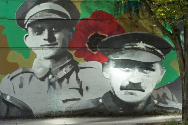 Grafiti Kanada Ww poppy ile askerler.