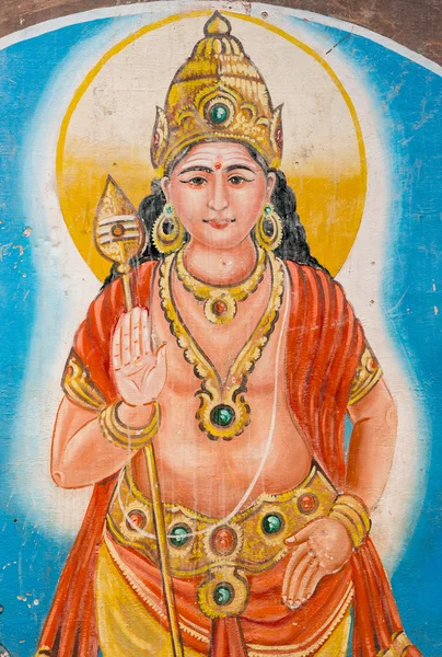 Wall painting shows Lord Murugan. — Stock Photo, Image