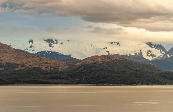 Kanaal Sarmiento Chili December 2008 Amalia Glacier Fjord Witte Wolk — Stockfoto