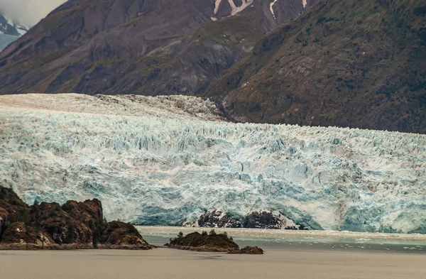 Sarmiento Channel Chile December 2008 Närbild Amalia Glacier Smältpunkt Vattnet — Stockfoto