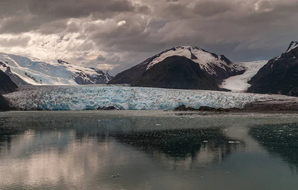 Canal Sarmiento Chile Dezembro 2008 Fim Fusão Glaciar Amalia Refletido — Fotografia de Stock