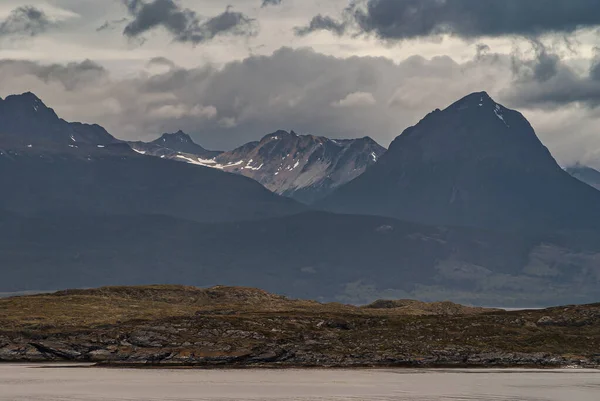 Ushuaia Tierra Del Fuego Argentinië December 2008 Donker Wolkenlandschap Boven — Stockfoto