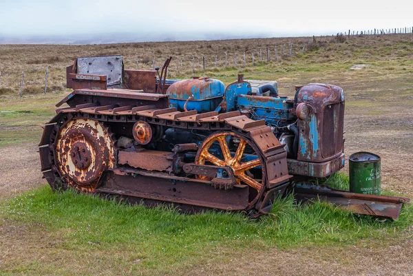 Stanley Falklandsöarna Storbritannien December 2008 Närbild Rostig Antik Larv Driven — Stockfoto